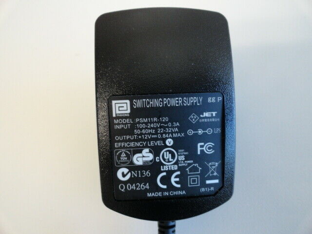 New Phihong PSM11R-120 Switching Power Supply Adapter 12V 0.84A